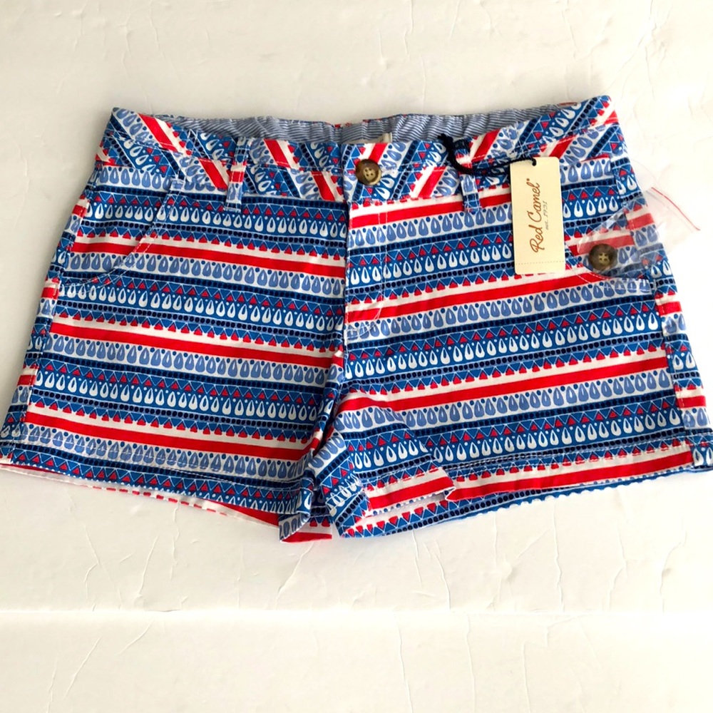 Red Camel Shorts Moroccan Americana SZ 11 (Junior) Red Blue New With Tag!